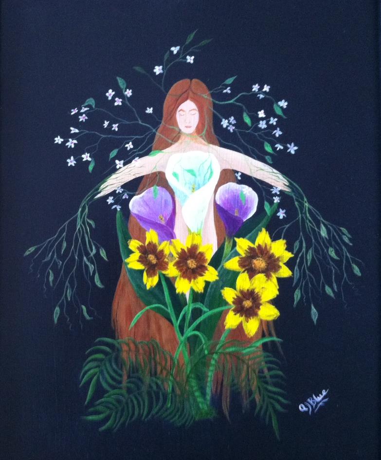 Flower Girl, acrylic on canvas, 11 x 14"