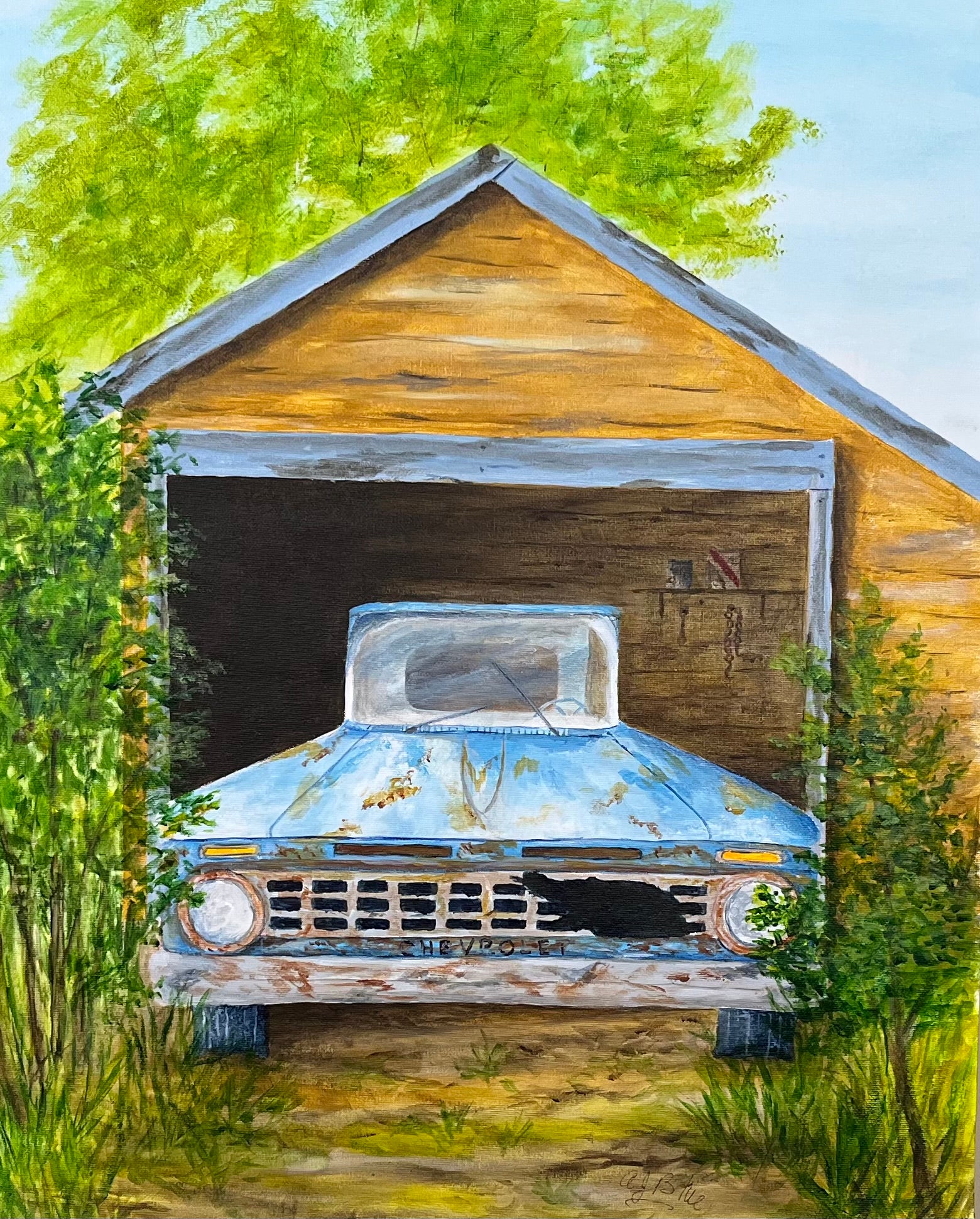 Yearning for the Open Road, acrylic on canvas sheet, 18 x 24"